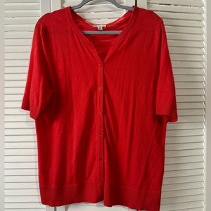 Merona coral short sleeve cardigan ~ size XXL